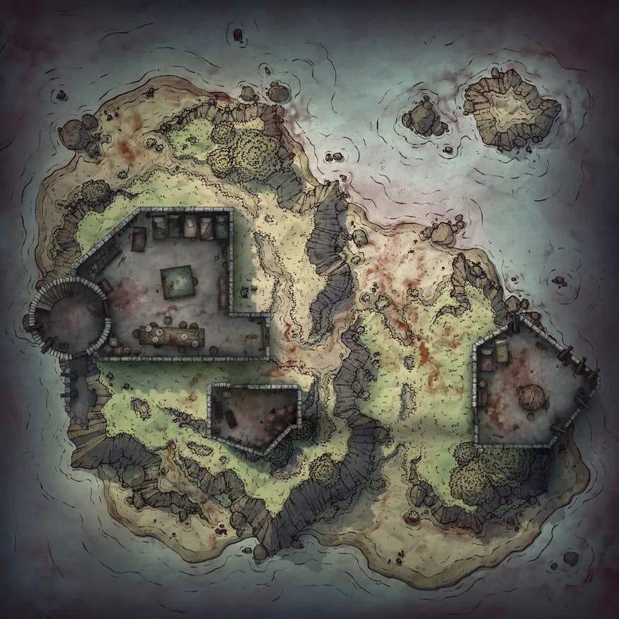 Island Fort map, Ground Floor Bloody Day variant
