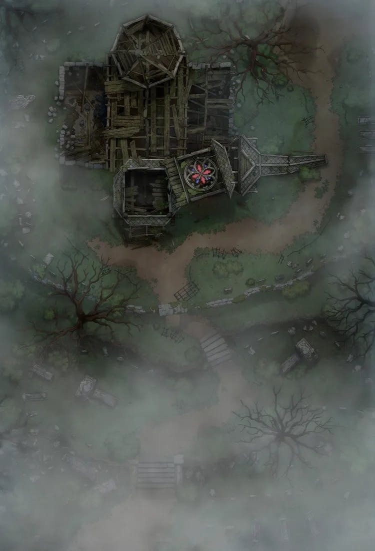 Forgotten Chapel Graveyard map, Fog variant