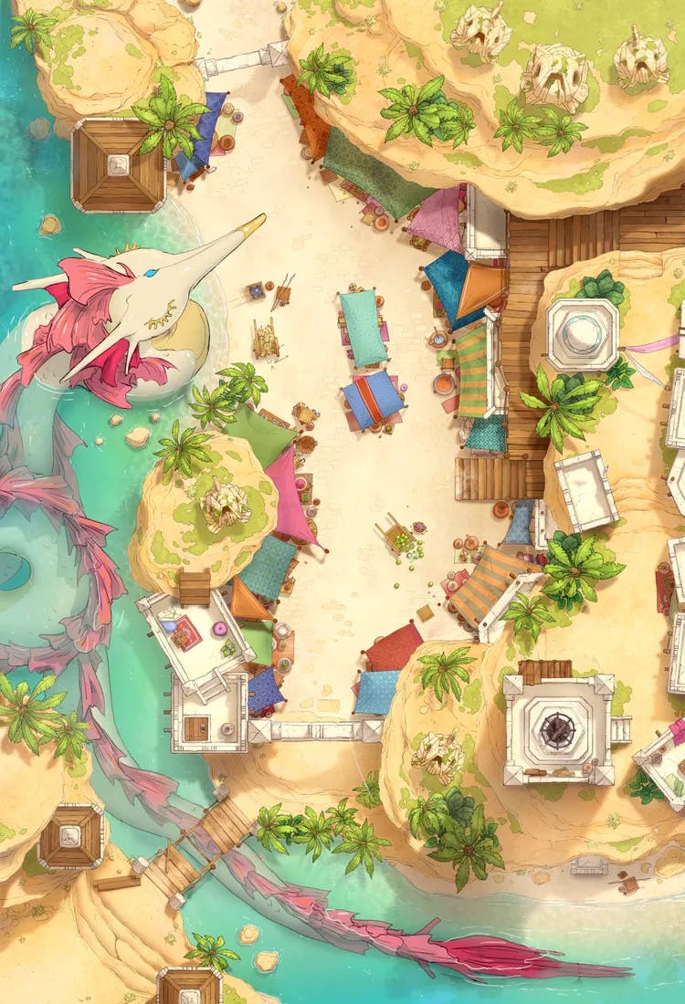 Beachside Bazaar map, Sea Serpent Day variant