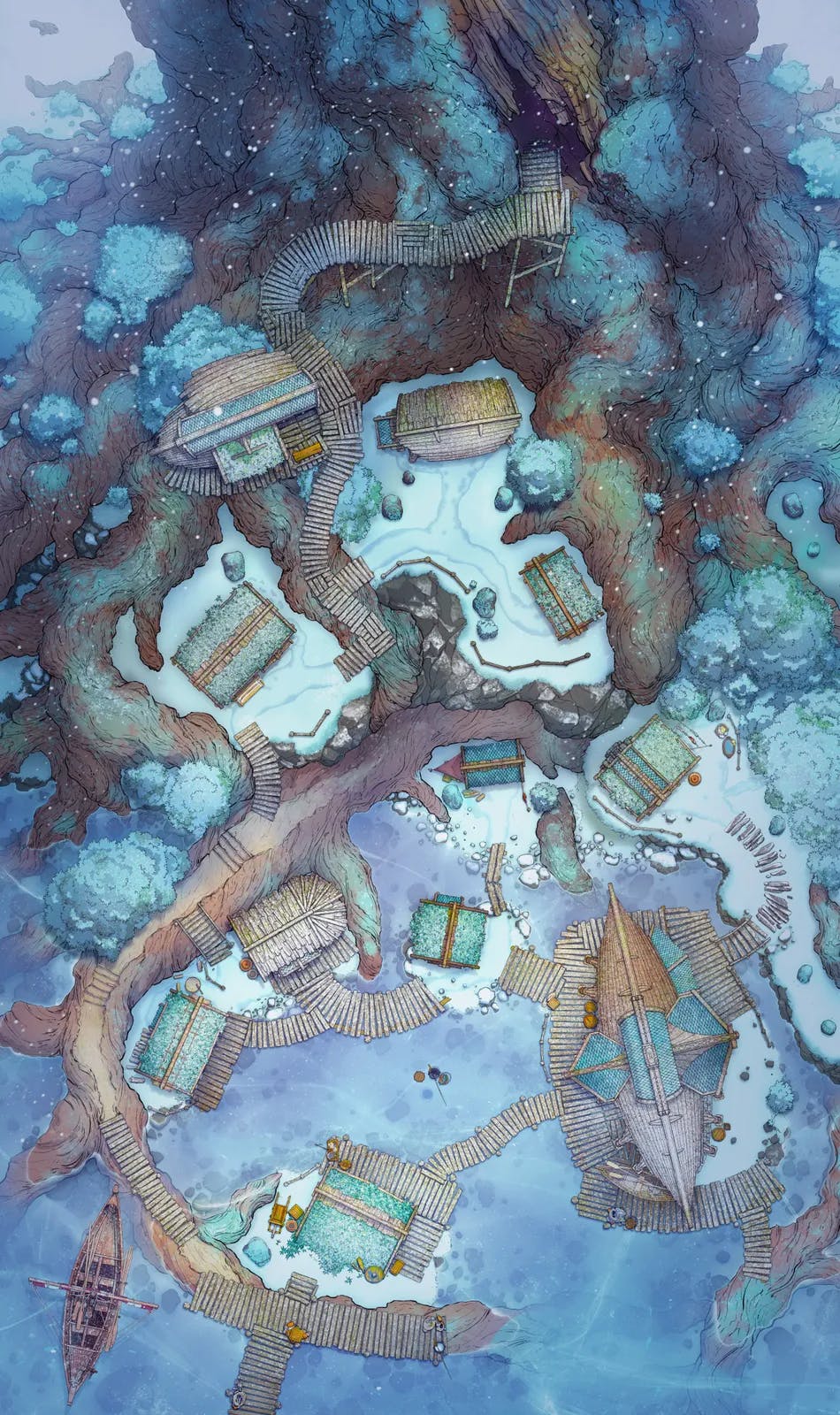 Yggdrasil Village map, Winter variant