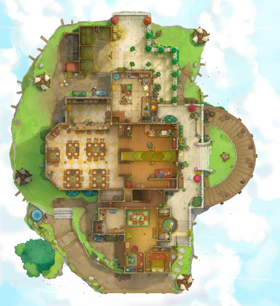 Gryphon Roost Inn map, Original Day variant