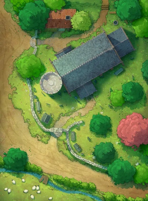 Peaceful Village Church map, Well Kept variant thumbnail