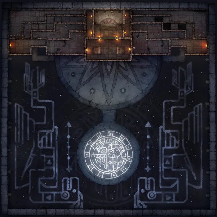 Temple of the Couatl Boss Room map, Cosmic variant