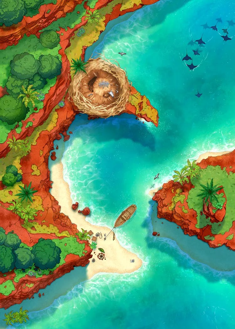 Beachside Cliff map, Roc Nest Day variant