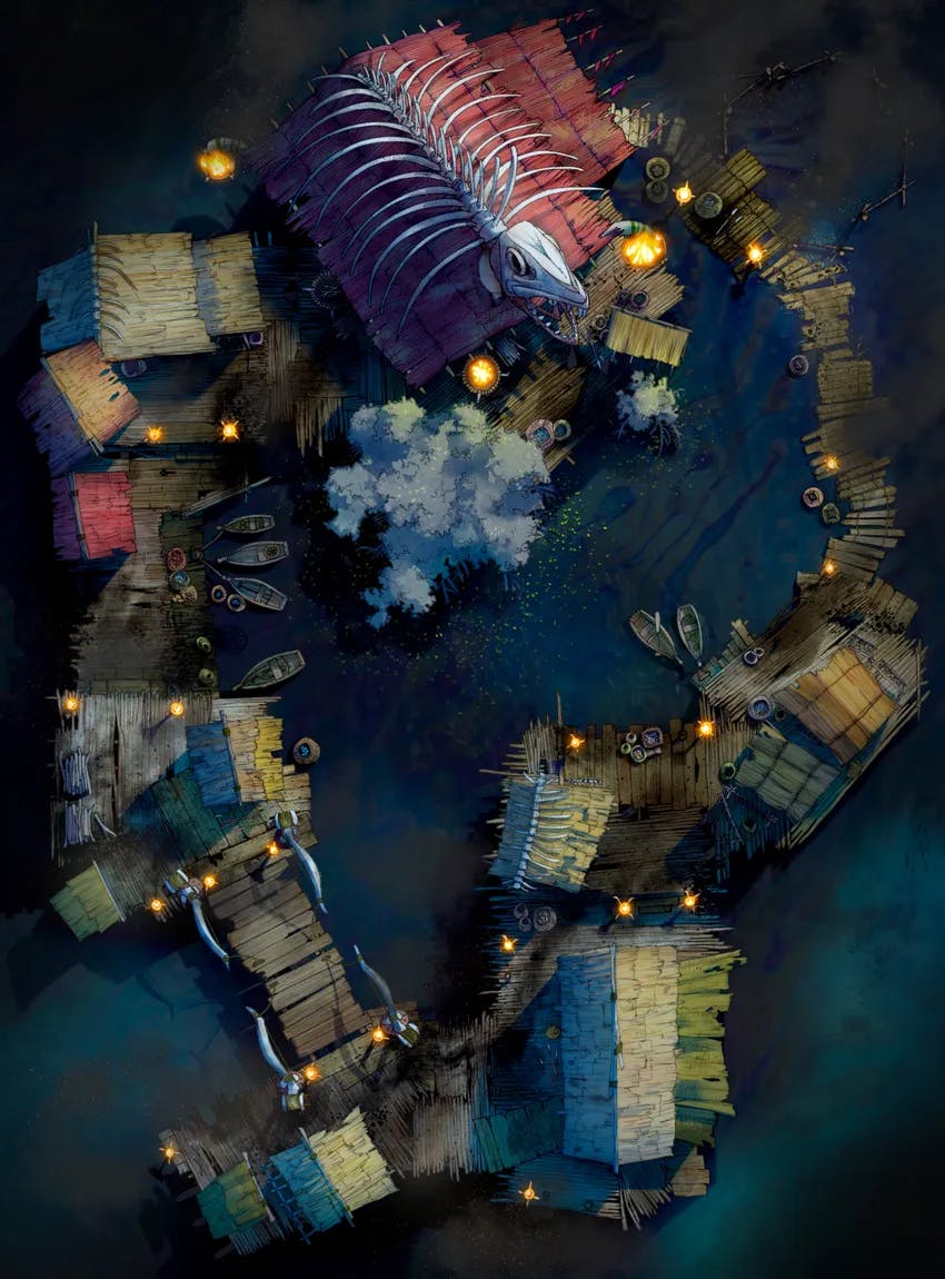 Floating Village map, Oil Town variant