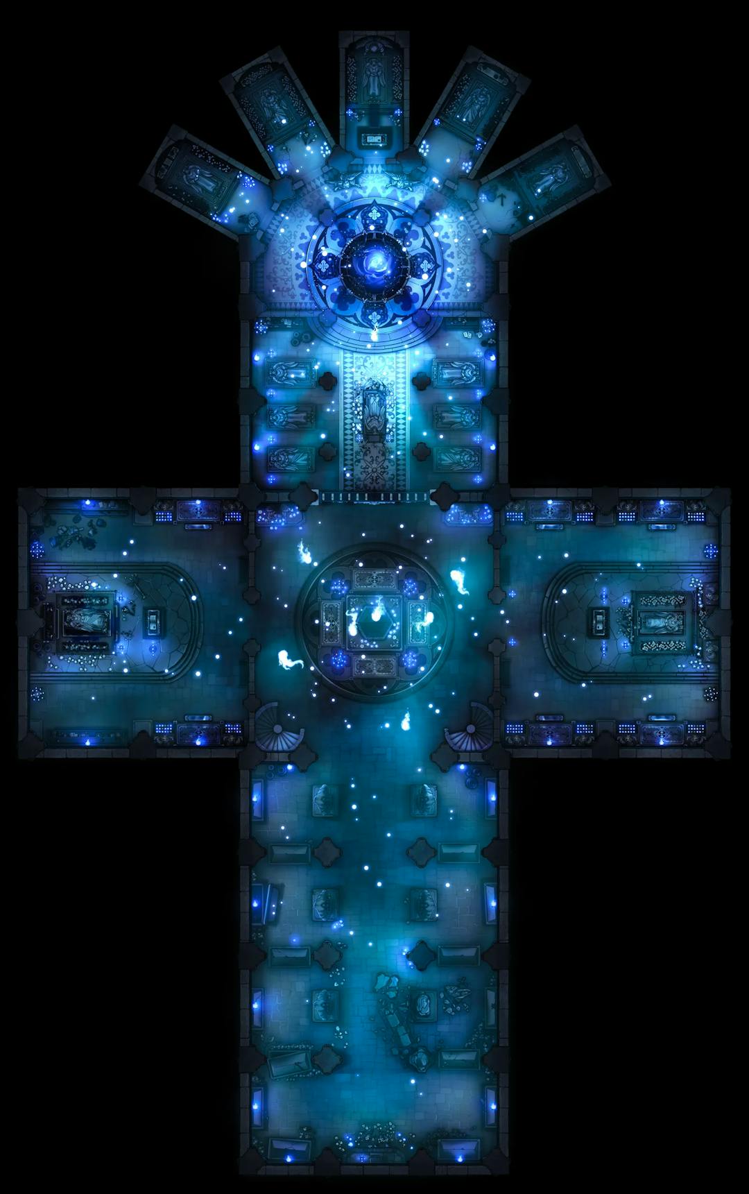 Grand Cathedral Crypt map, Haunted variant