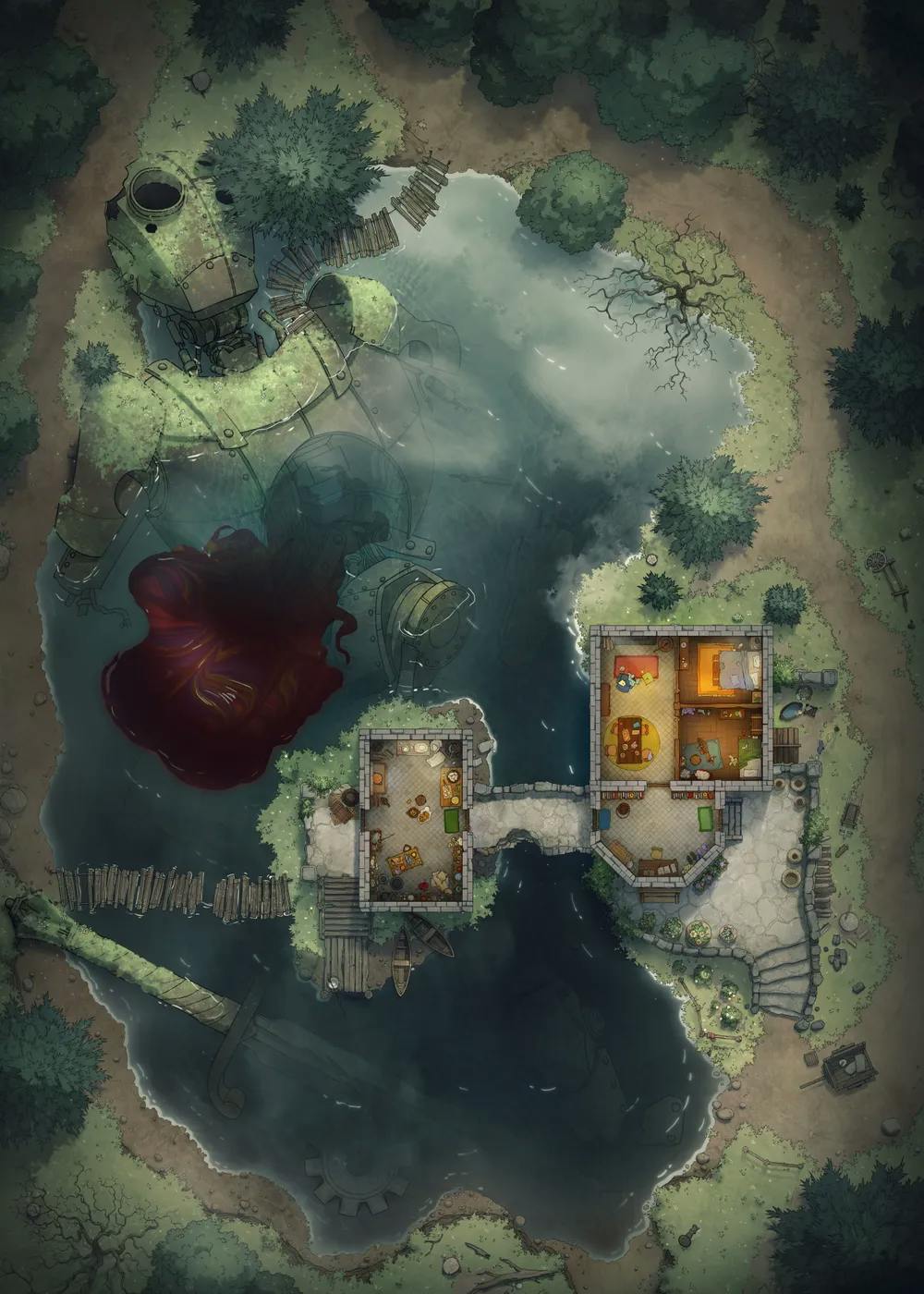 Rusty Robot Lake map, Blood Leak variant