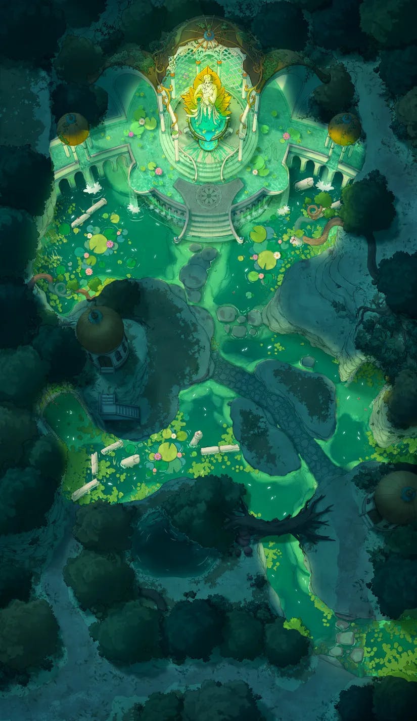 Nymph Fountain map, Glowing Waters variant