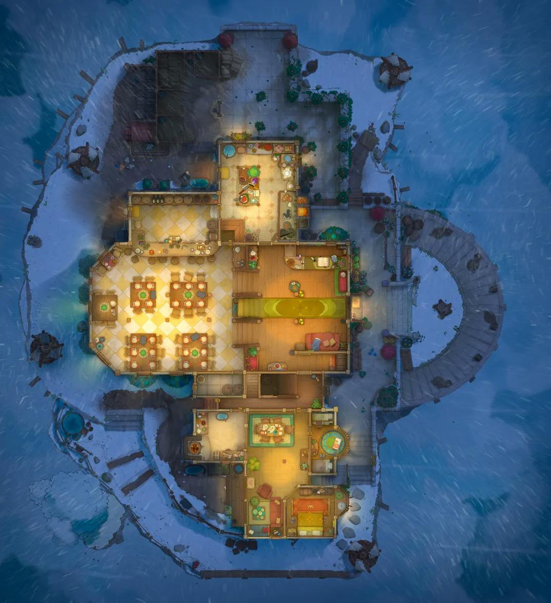Gryphon Roost Inn map, Winter variant