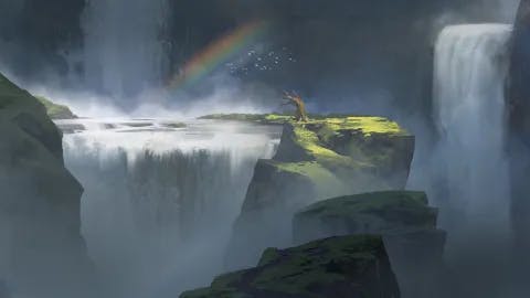 Wonderful Wizard Waterfall map, Natural Day variant