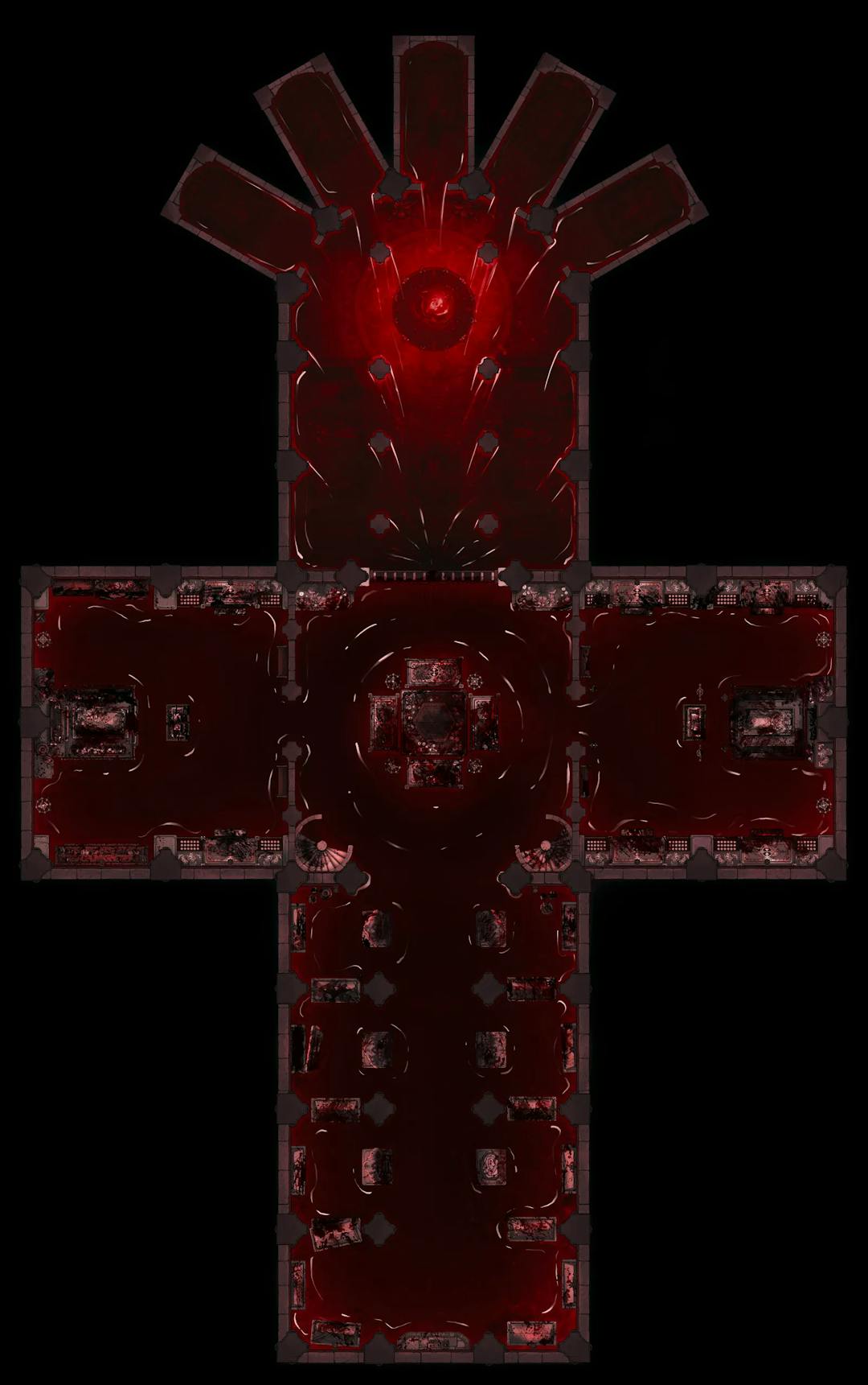 Grand Cathedral Crypt map, Blood Flood variant