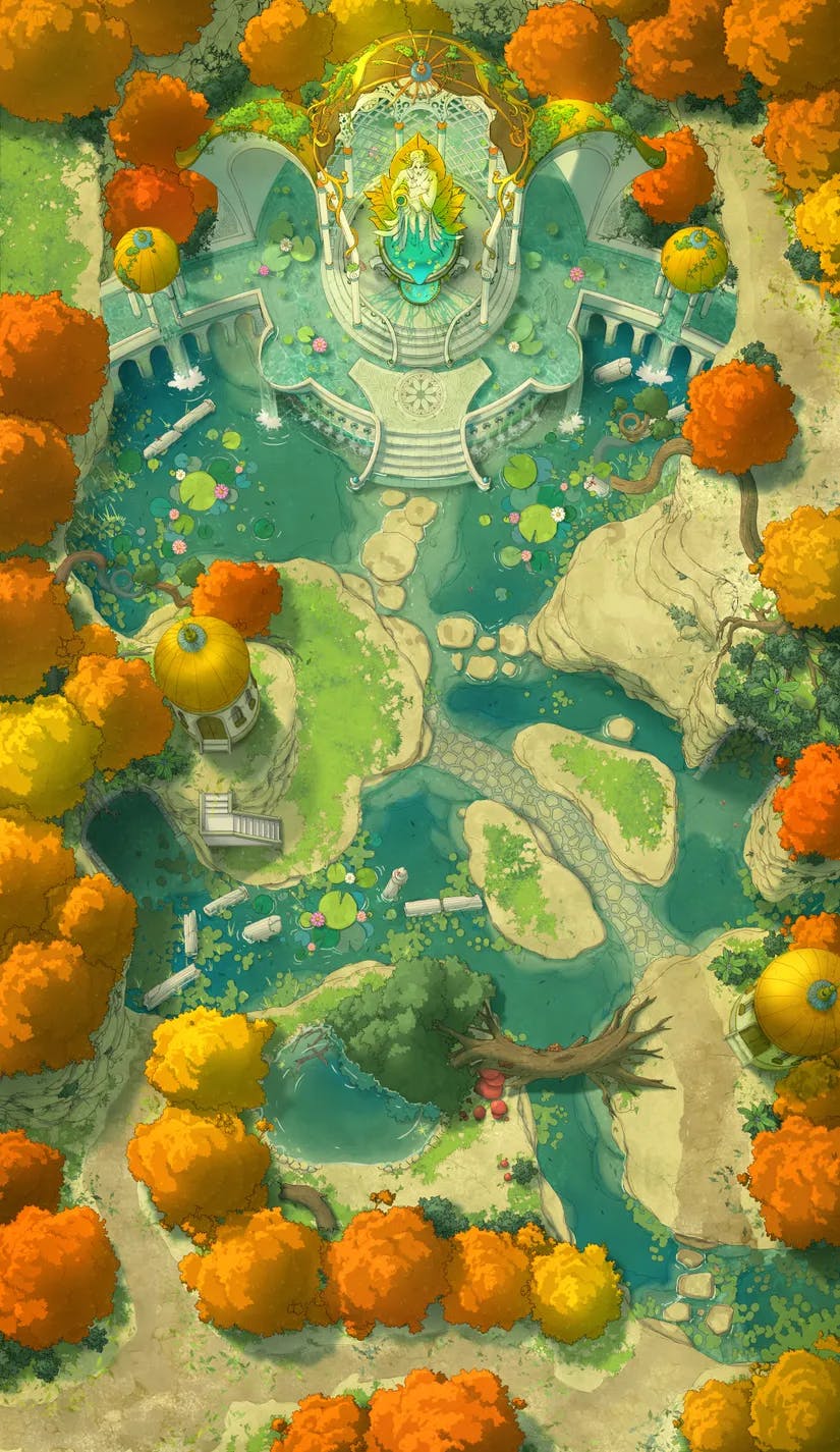 Nymph Fountain map, Autumn variant