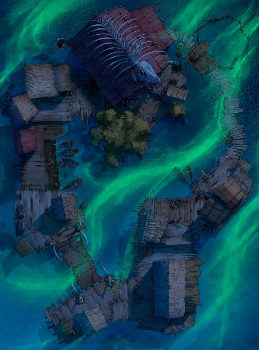 Floating Village map, Bioluminescent variant