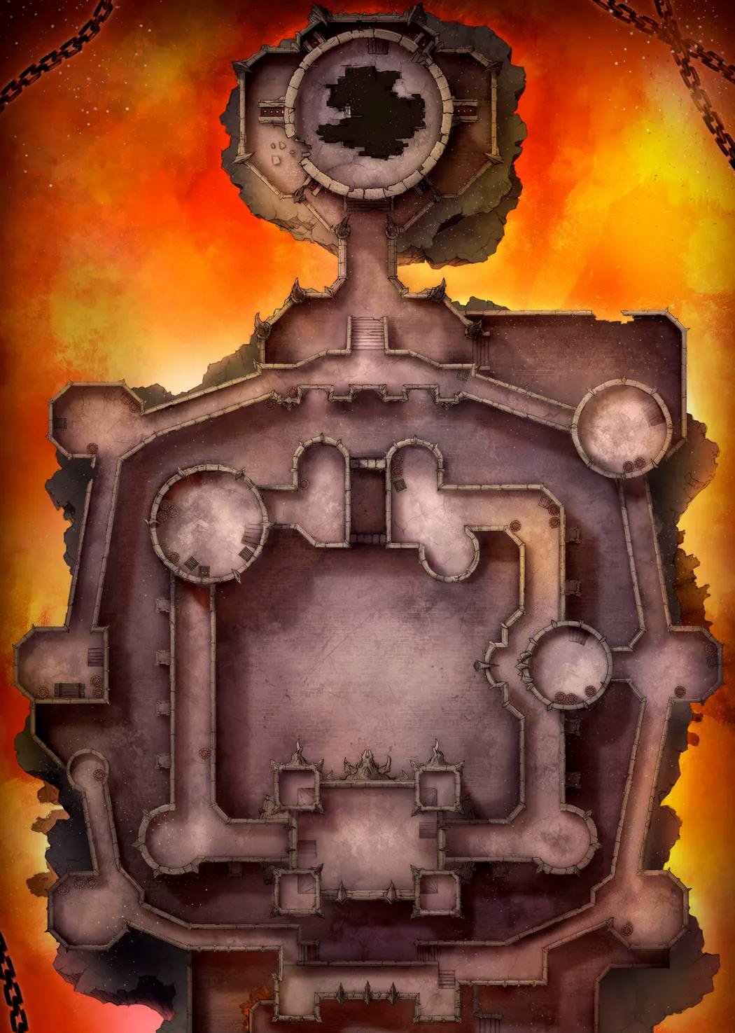 Shadowfell Fortress Interior map, Lava variant