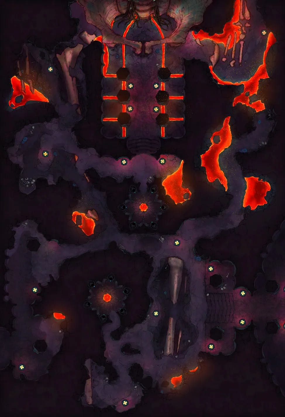 Elder Brain Sacrum Shrine map, Lava variant