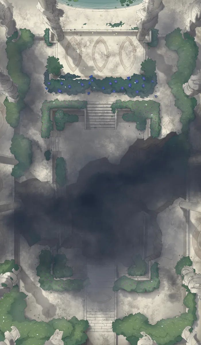 Ruined Courtyard map, Deep Fog variant