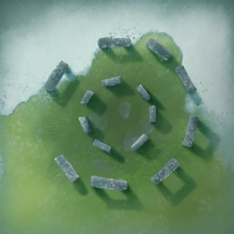 Remote Ice Village map, Ancient Stones Spring Rain variant