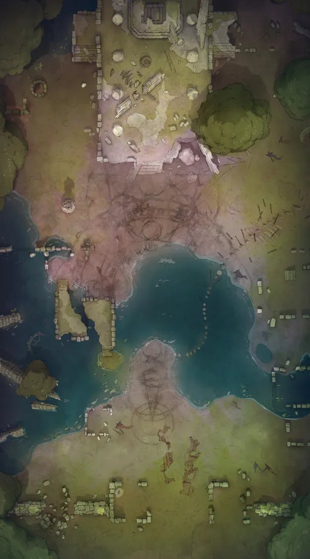 Ancient Battlefield map, Magic Symbol Day variant