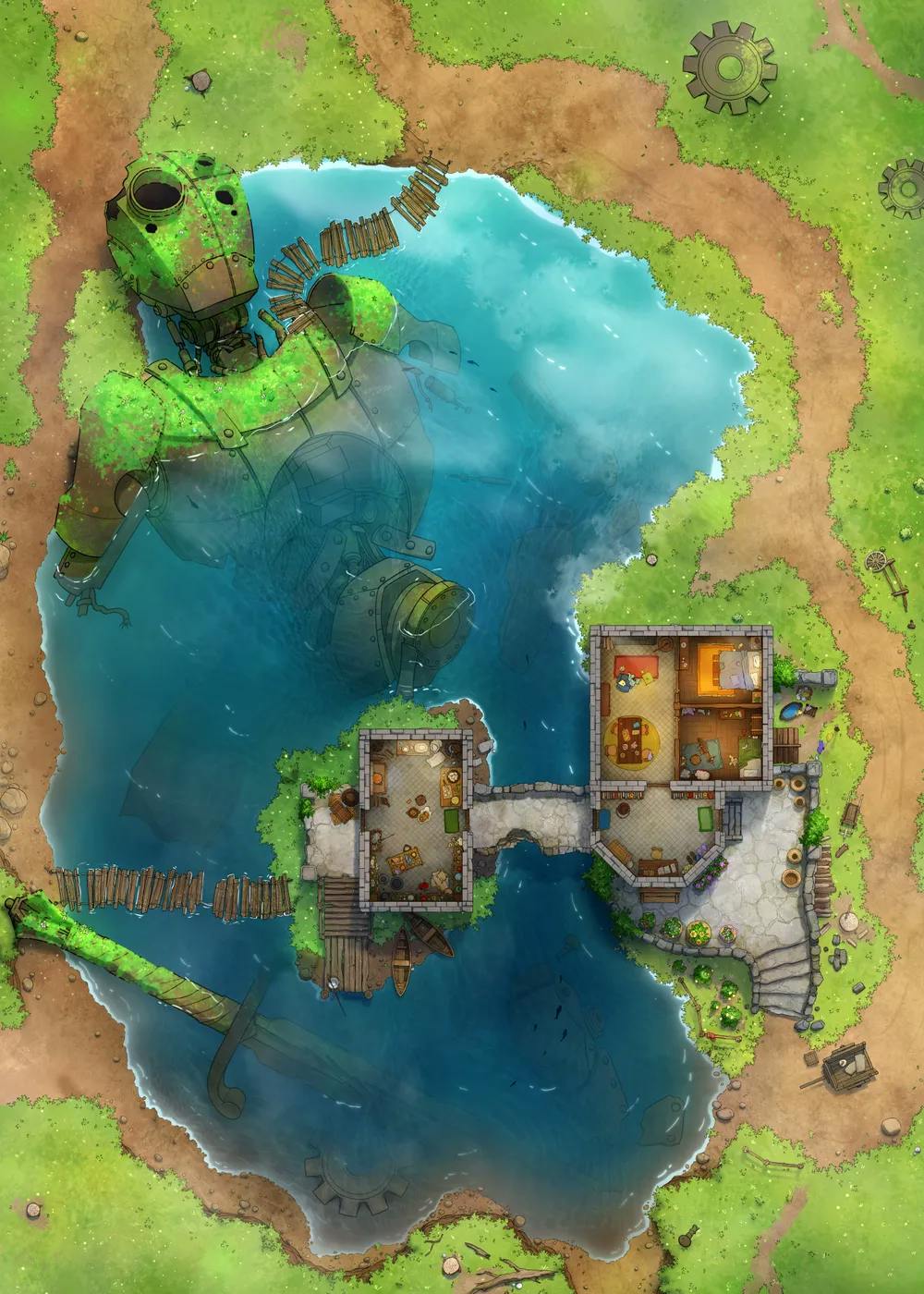 Rusty Robot Lake map, No Trees variant thumbnail