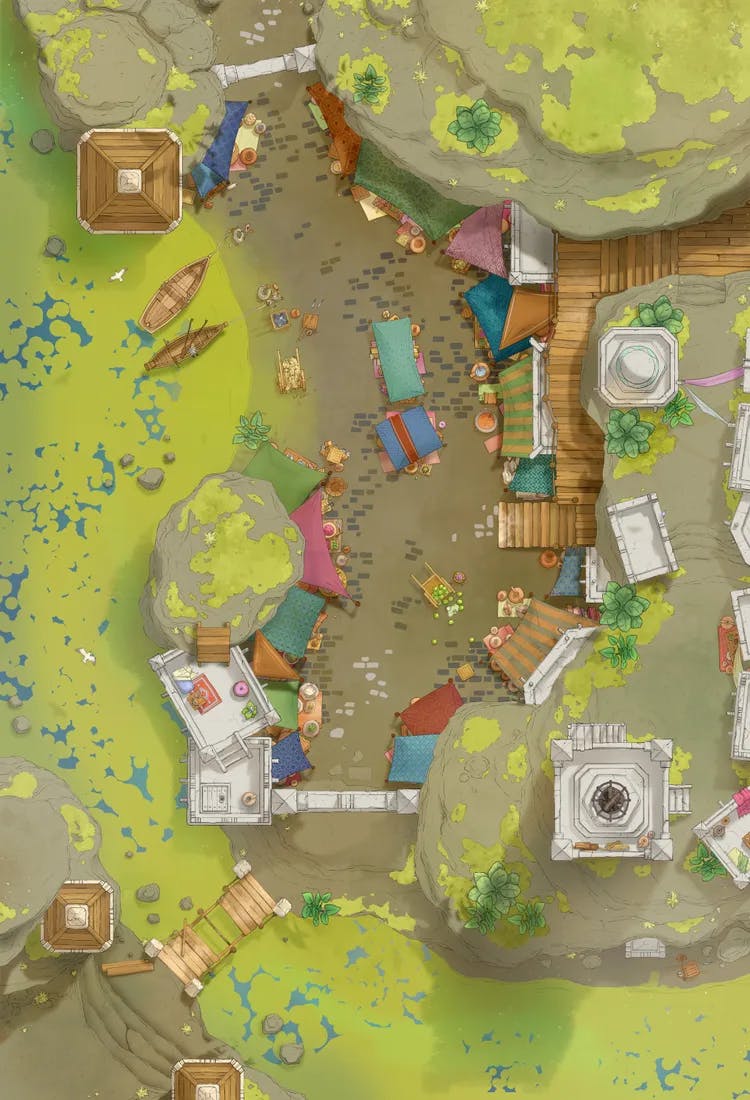 Beachside Bazaar map, Swamp variant