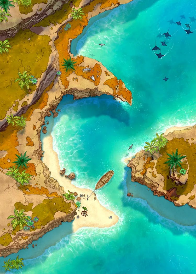Beachside Cliff map, Sandy Cliff Day variant thumbnail