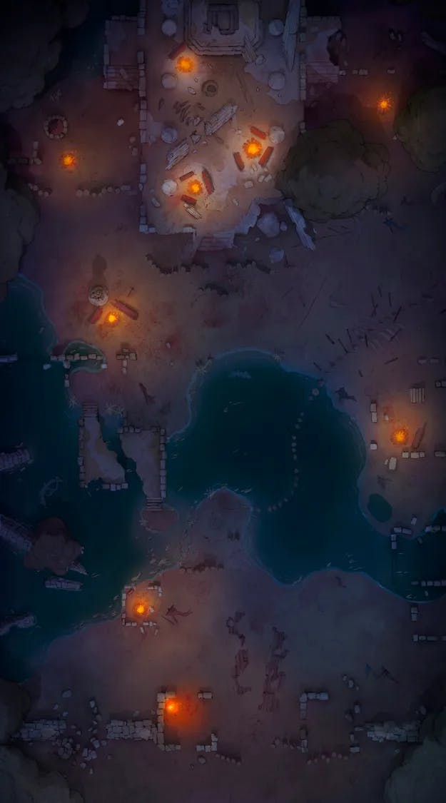 Ancient Battlefield map, Goblin Camp Night variant thumbnail