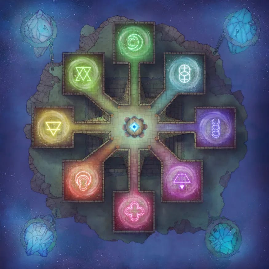 Ancient Wizard Lair map, Wizard Council Night variant thumbnail