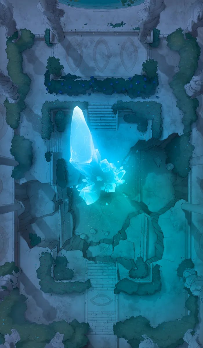 Ruined Courtyard map, Glowy Crystal variant thumbnail