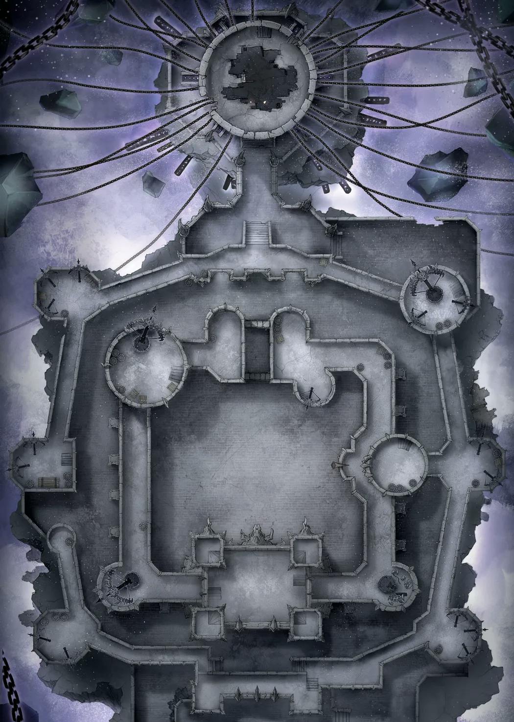 Shadowfell Fortress Interior map, Monochrome Original variant thumbnail