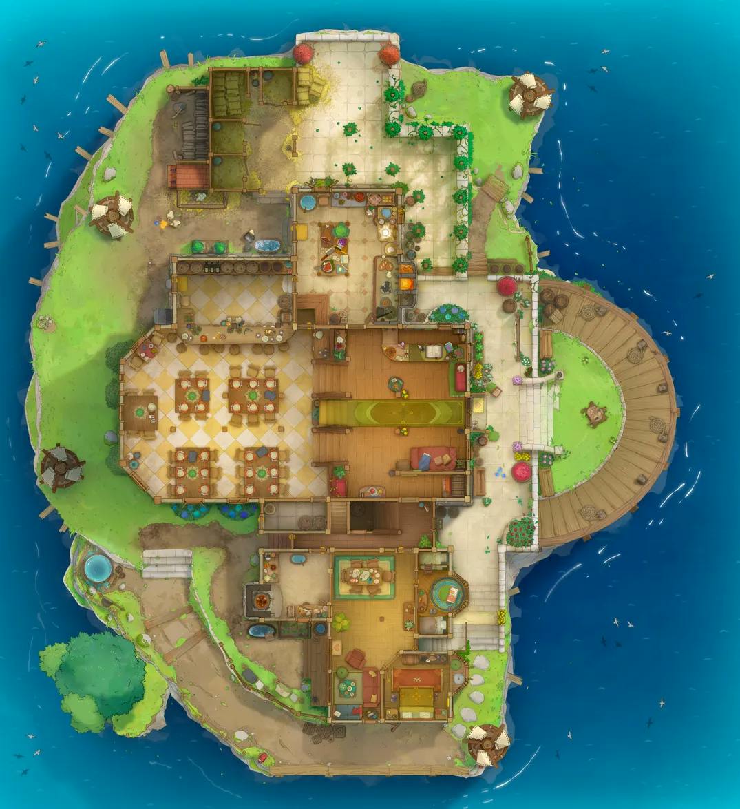 Gryphon Roost Inn map, Sea Island variant thumbnail