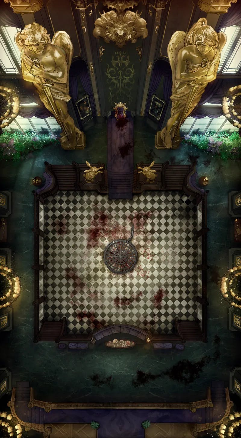 Opulent Ballroom map, Throne Room Caged Specimen Escape variant thumbnail