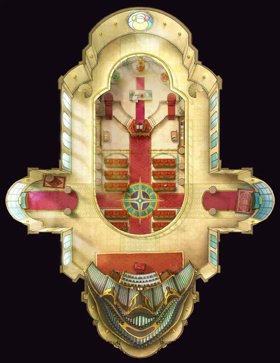 Solar Cathedral map, Original Day Top Floor variant
