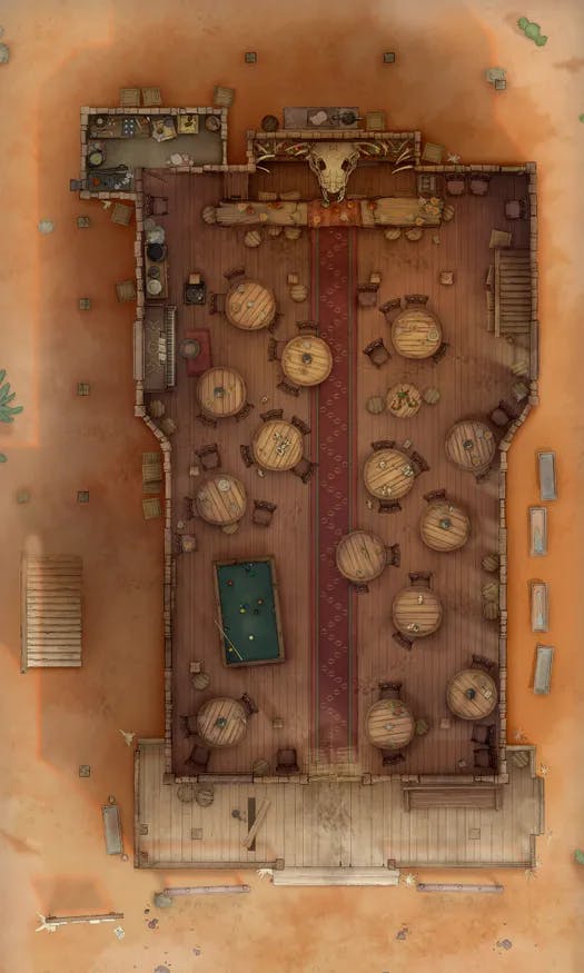 Wild West Saloon map, Ground Floor Orange Desert variant thumbnail