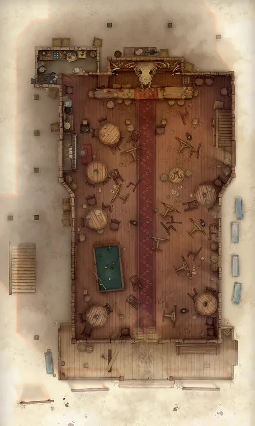 Wild West Saloon map, Ground Floor Messy Day variant thumbnail