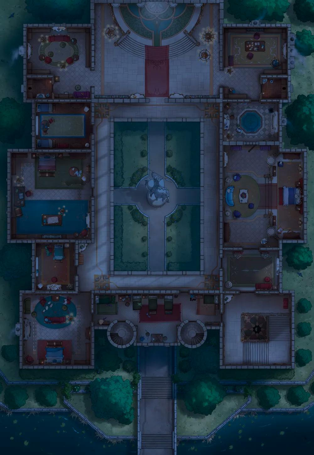 Palace Inner Court map, Second Floor Original Night Dark variant thumbnail