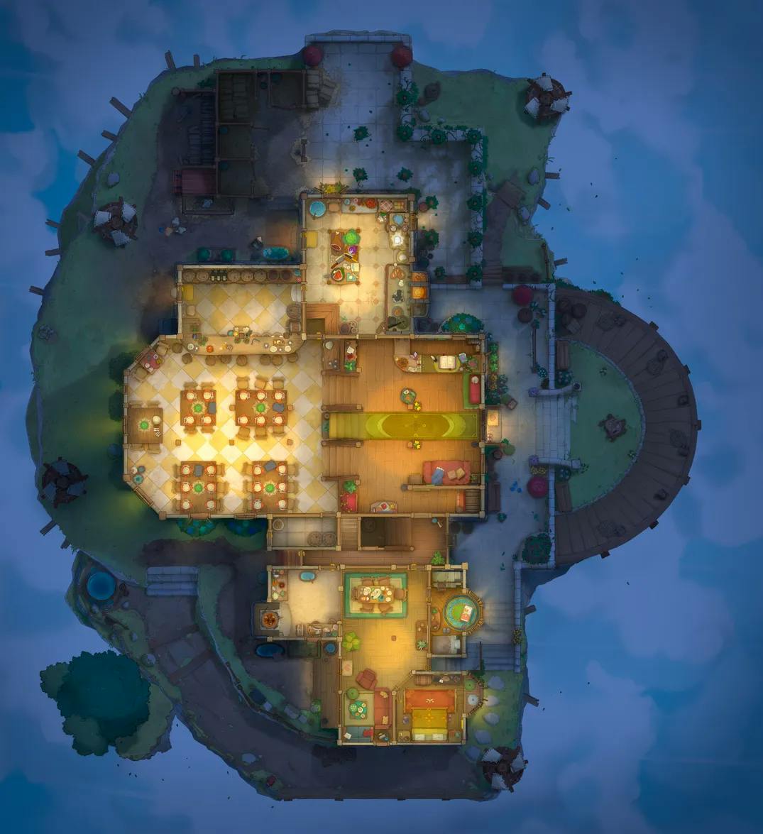 Gryphon Roost Inn map, Original Night Light variant thumbnail