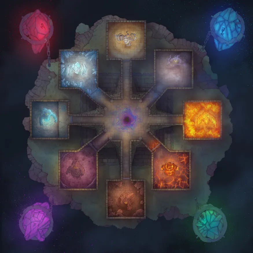 Ancient Wizard Lair map, Elemental Night variant thumbnail