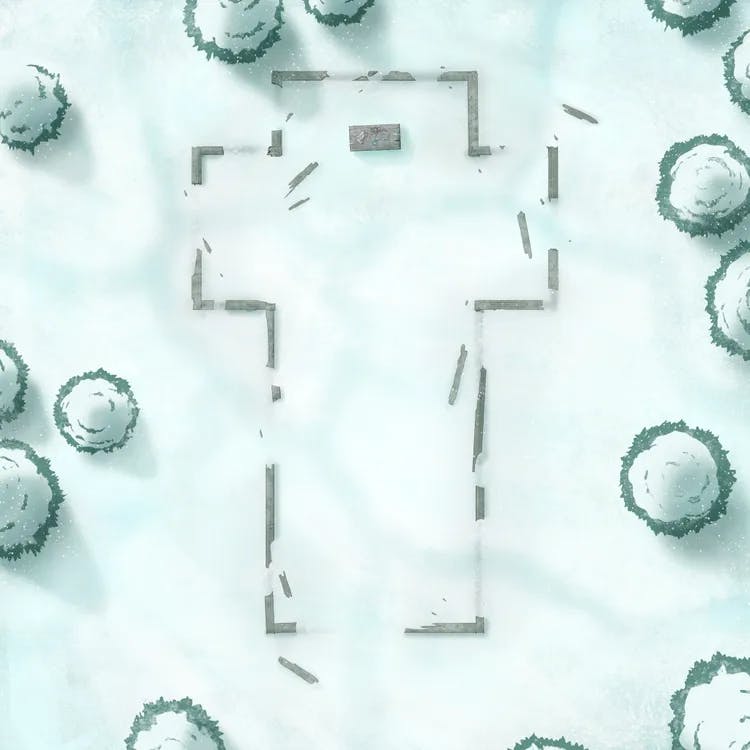 Remote Ice Village map, Church Ruins Day variant