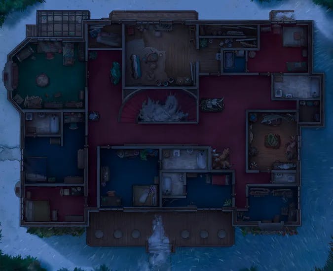 Grand Hunter's House map, Upper Floor Snow variant thumbnail