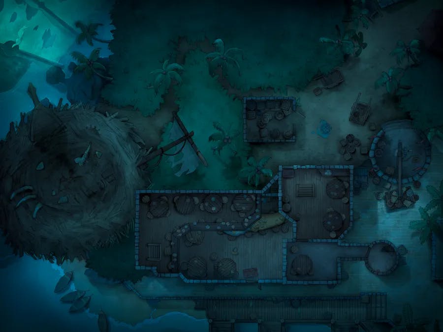 Pirate Port Tavern map, Ghost Ship Cursed Chest Top Level Night variant thumbnail