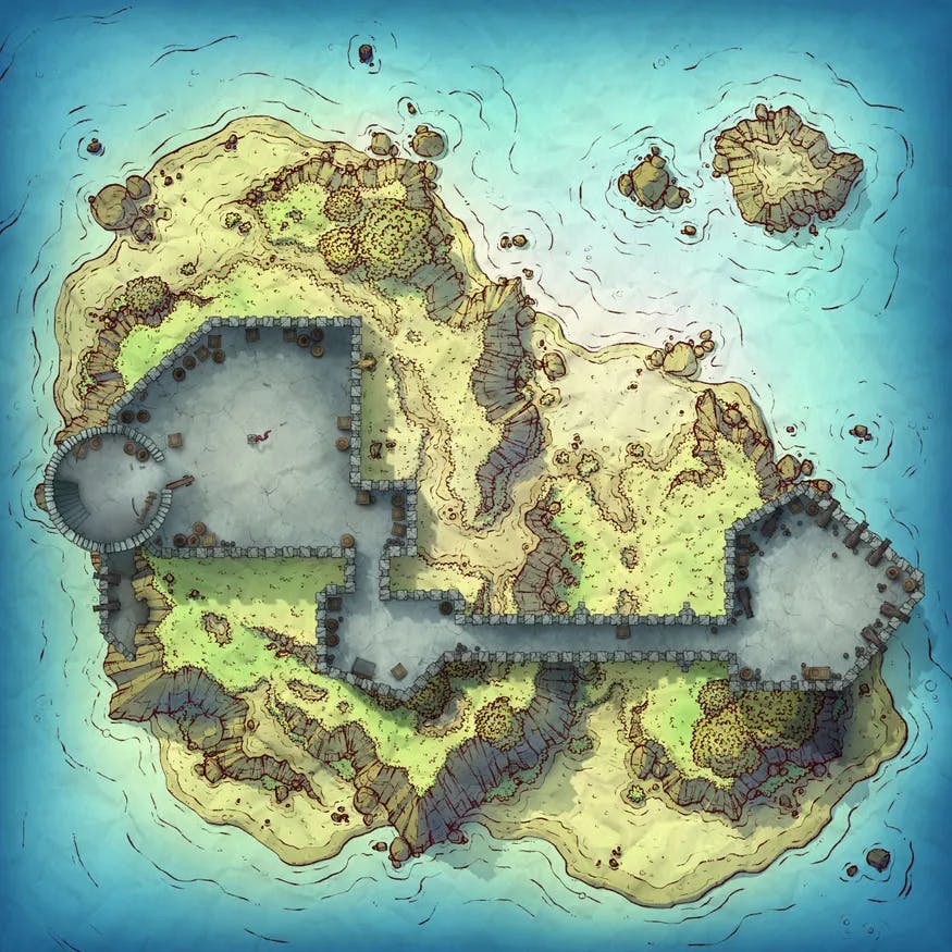 Island Fort map, Roof Day variant thumbnail