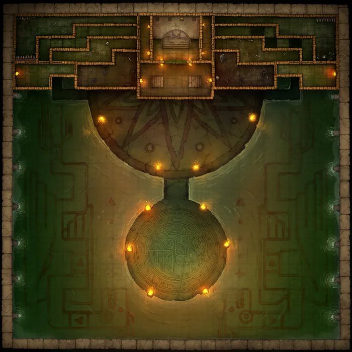 Temple of the Couatl Boss Room map, Dark 2 variant thumbnail