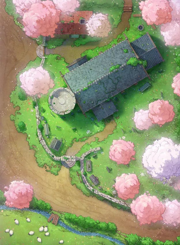 Peaceful Village Church map, Spring Day variant thumbnail
