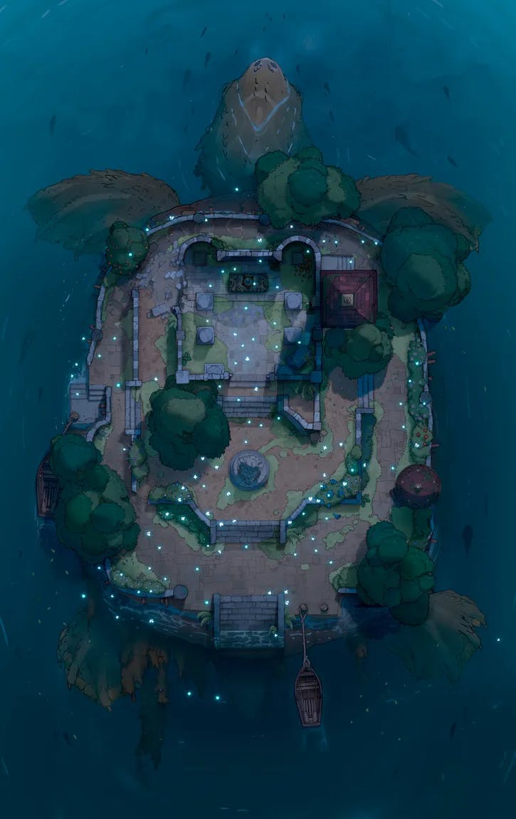 Tutelary Turtle Island map, Night Fey variant thumbnail
