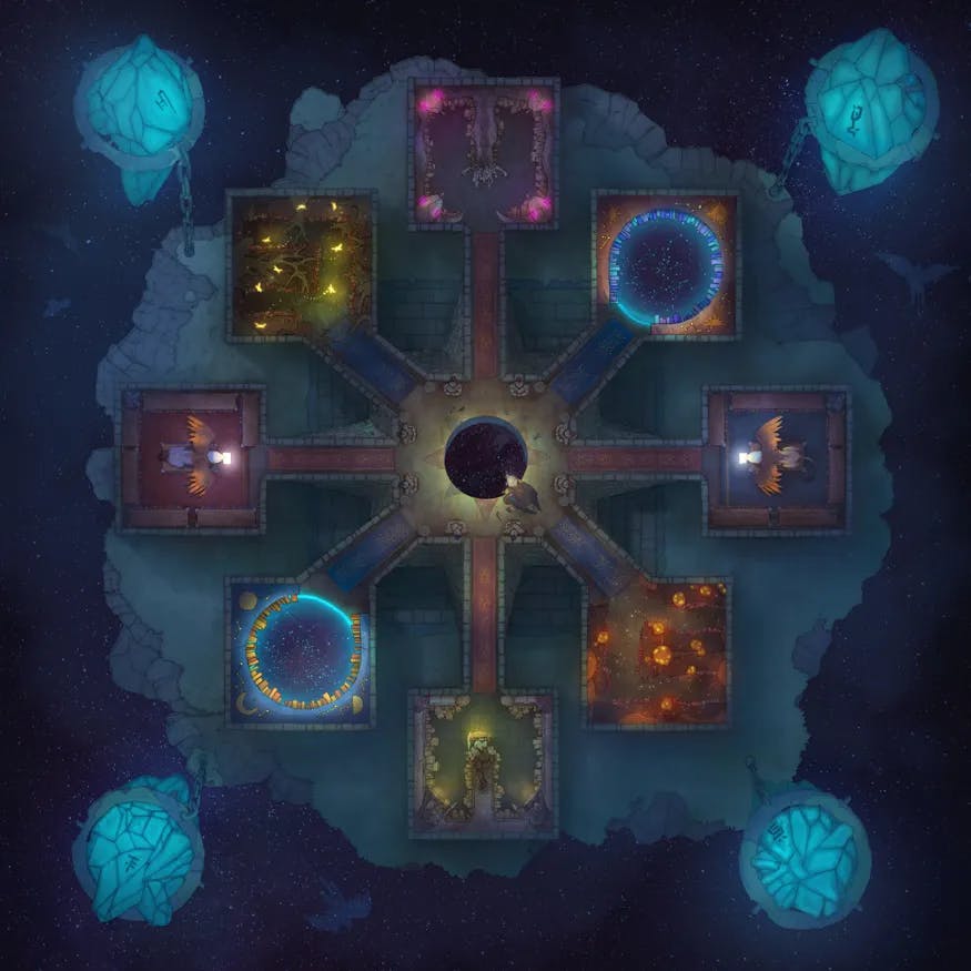Ancient Wizard Lair map, Griffin Library Night variant thumbnail