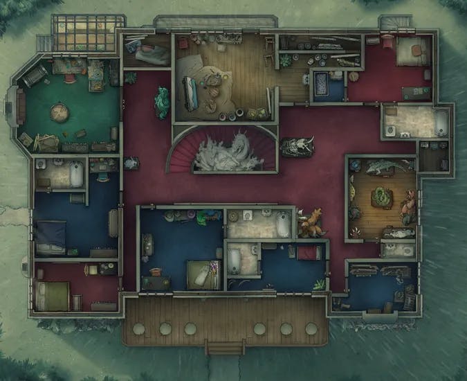 Grand Hunter's House map, Upper Floor Rain variant thumbnail