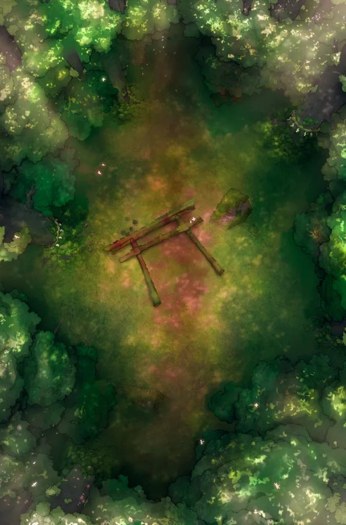 Overgrown Magic Forest map, Derelict Torii Gate variant