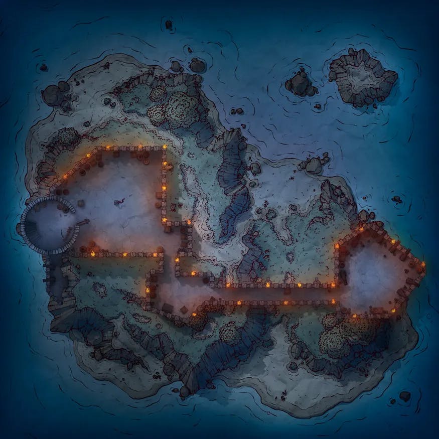 Island Fort map, Roof Night variant thumbnail