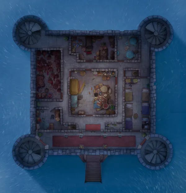 Grounded Castle map, Servants Quarters Night Snow variant thumbnail