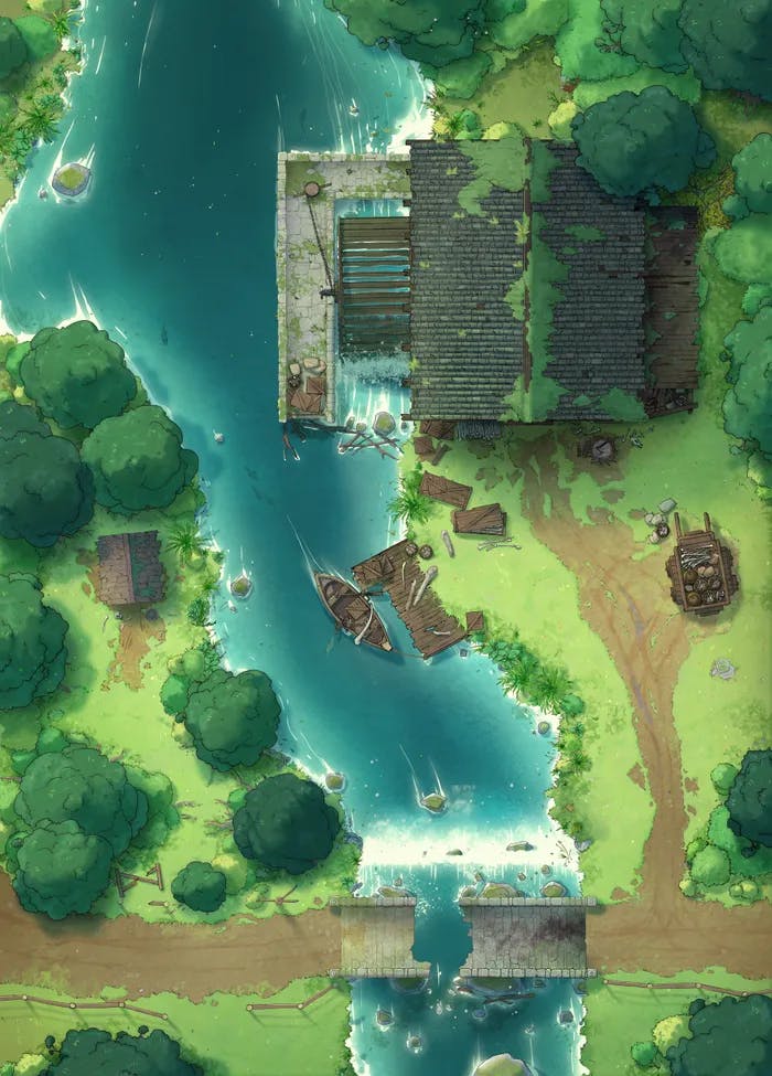 Bone Mill Exterior map, Broken Bridge variant thumbnail